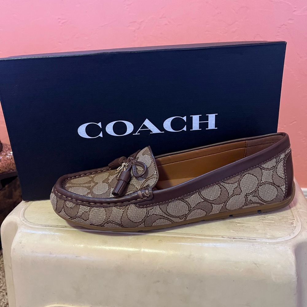 Brown coach loafers only worn once!